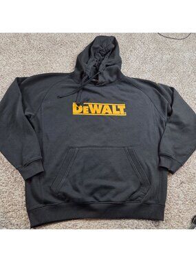 Dewalt Hoodie Sweatshirt Mens XL Back Pullover Work Wear Fleece Logo